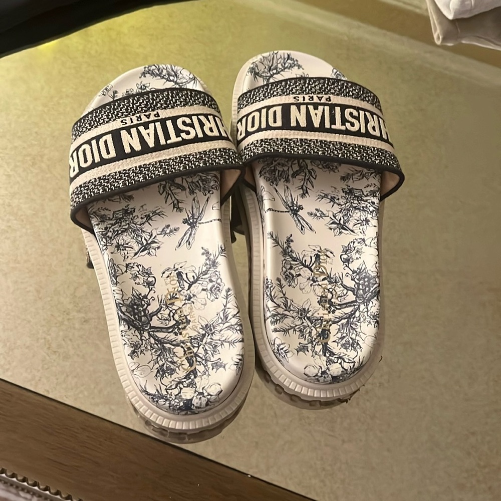Dior Women Blue Slide Sandals